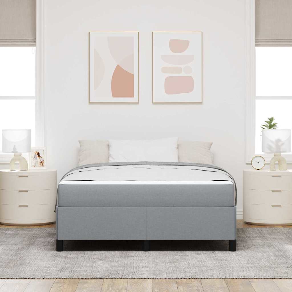 Lit à ressorts Gris clair et noir 140 x 190 cm - XIOS