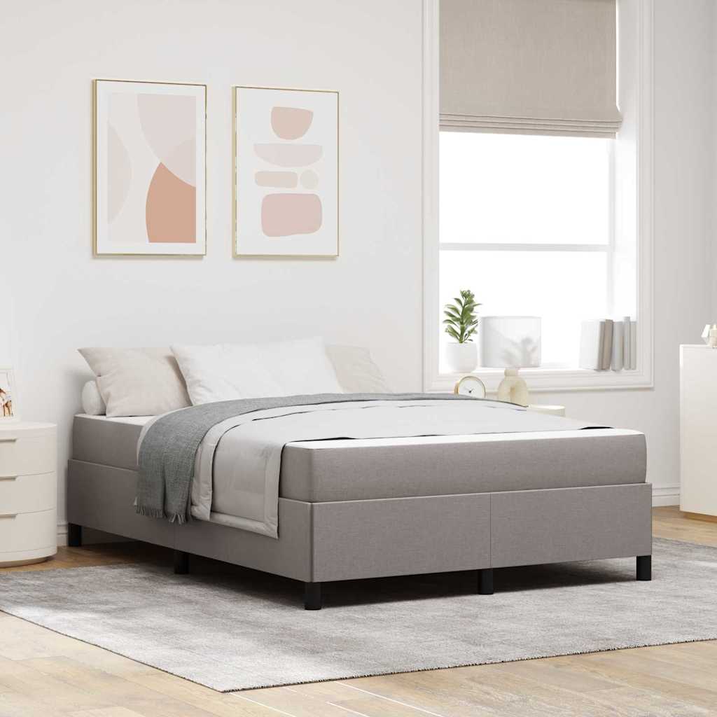 Lit à ressorts avec matelas Taupe 140 x 190 cm tissu - XIOS