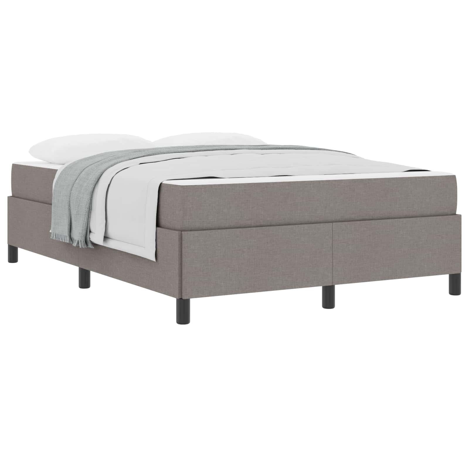 Lit à ressorts avec matelas Taupe 140 x 190 cm tissu - XIOS