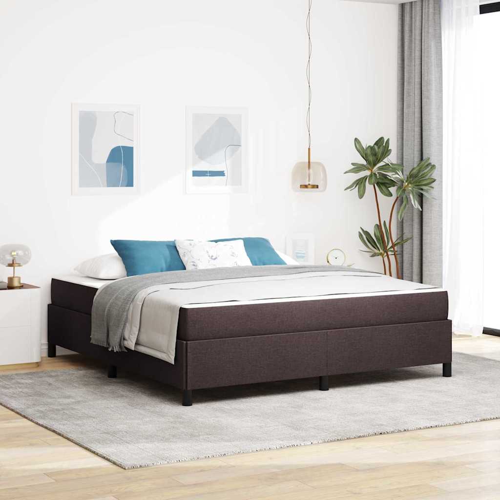 Lit à ressorts Marron foncé 180 x 200 cm tissu - XIOS