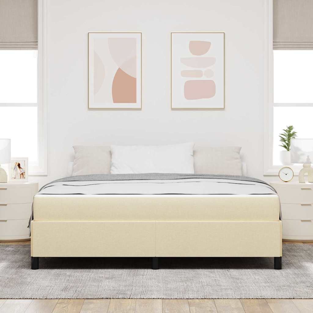 Lit à ressorts Crème 180 x 200 cm tissu - XIOS