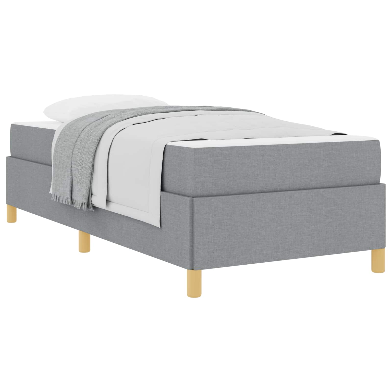 Cadre de lit avec matelas Gris clair 90 x 190 cm tissu - XIOS