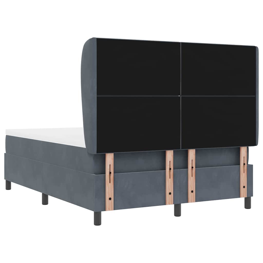 Lit à ressorts avec matelas Gris foncé 160 x 200 cm Velours - XIOS