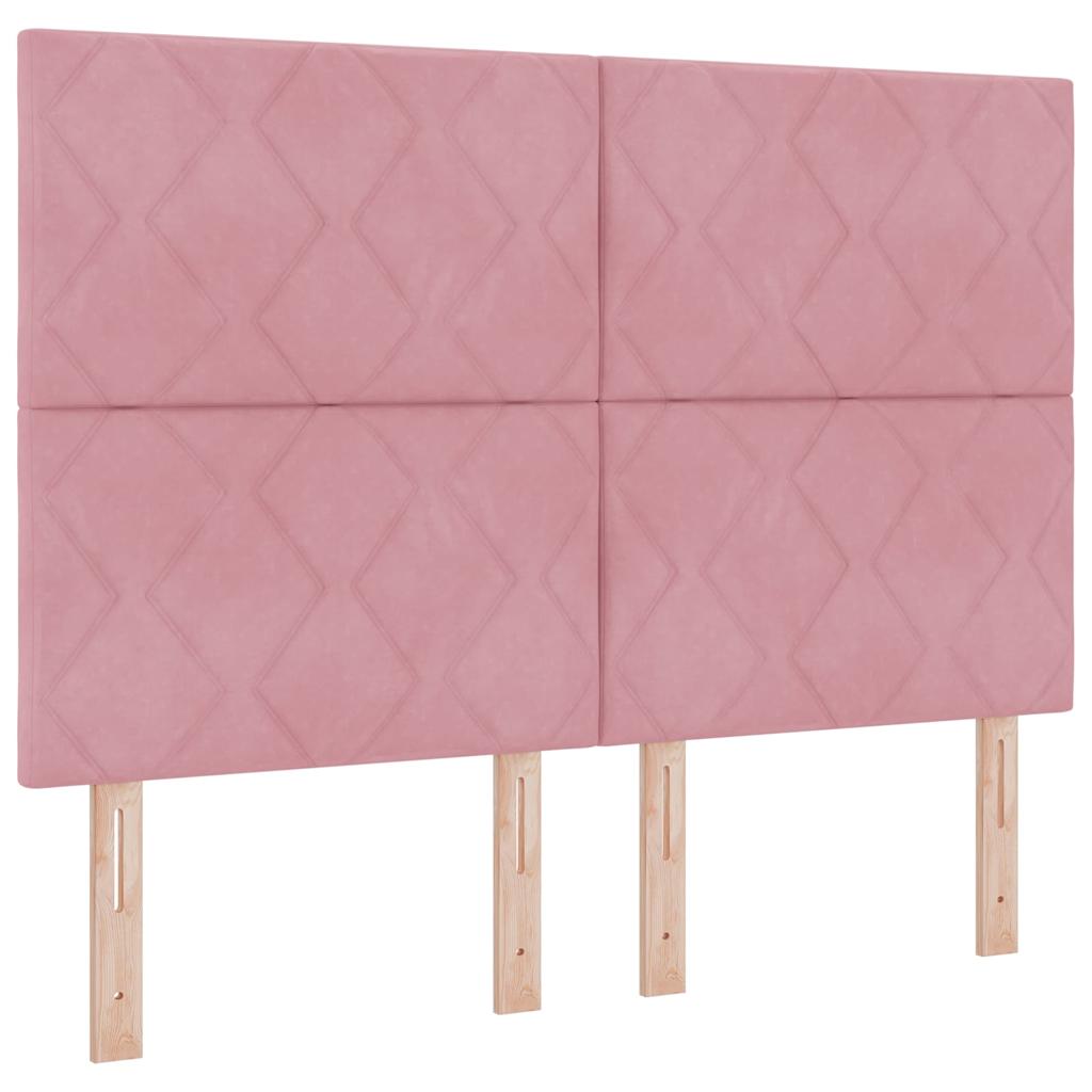 Lit à ressorts avec matelas Rose 160 x 200 cm Velours
