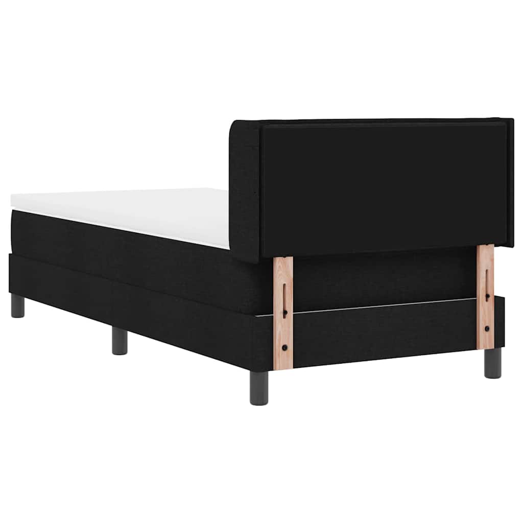 Lit à ressorts avec tête de lit Noir 200 x 80 cm tissu - XIOS