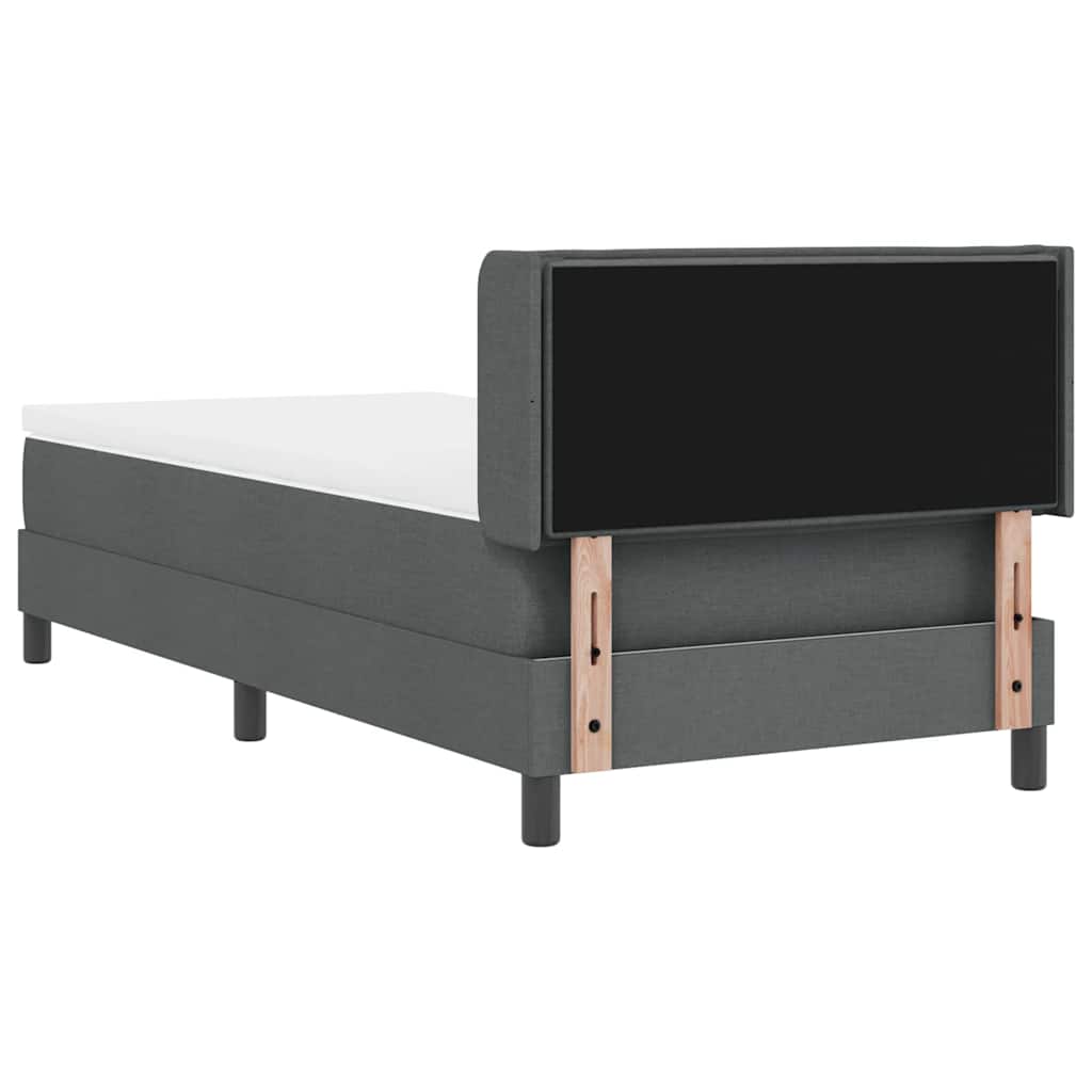 Lit à ressorts avec matelas Gris foncé 190 x 90 cm Polyester - XIOS