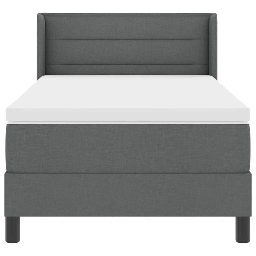 Lit à ressorts avec matelas Gris foncé 190 x 90 cm Polyester - XIOS