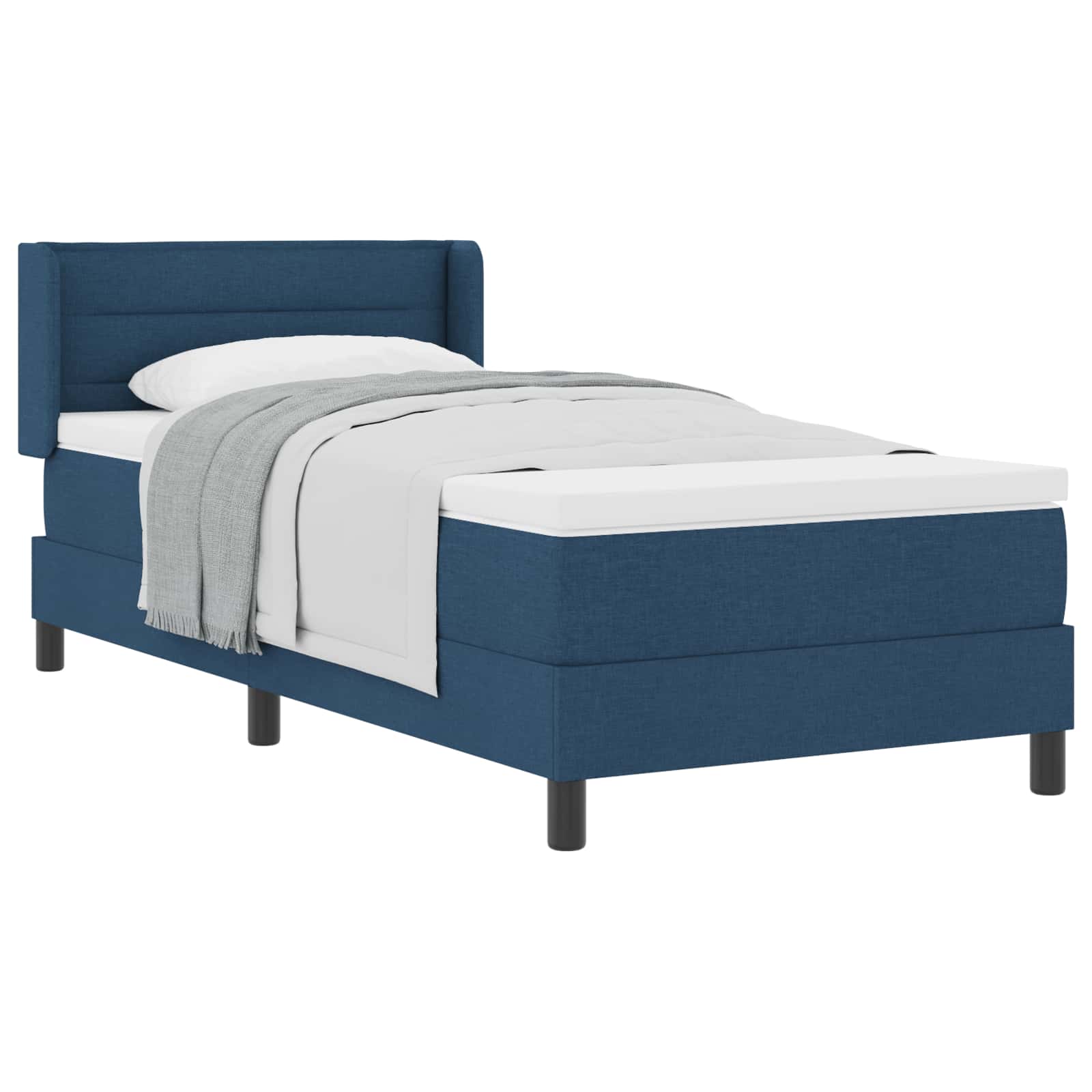 Lit à ressorts avec matelas Bleu 190 x 90 cm Polyester - XIOS