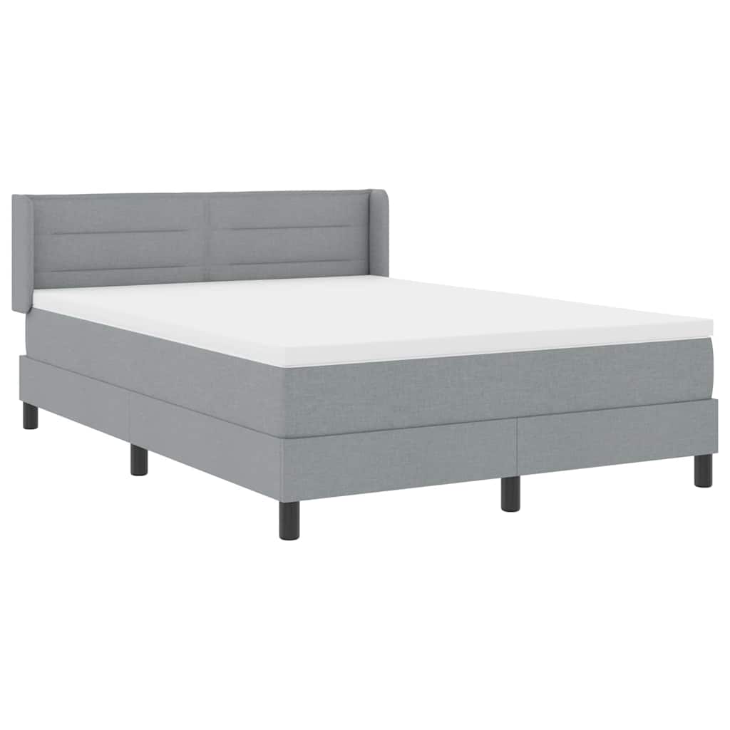 Lit à ressorts avec matelas Gris clair 200 x 140 cm Polyester - XIOS