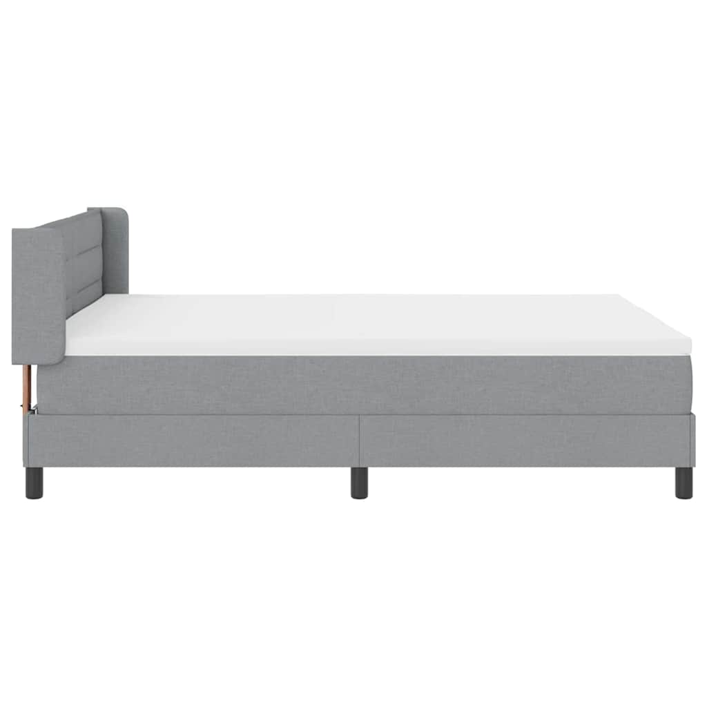 Lit à ressorts avec matelas Gris clair 200 x 140 cm Polyester - XIOS