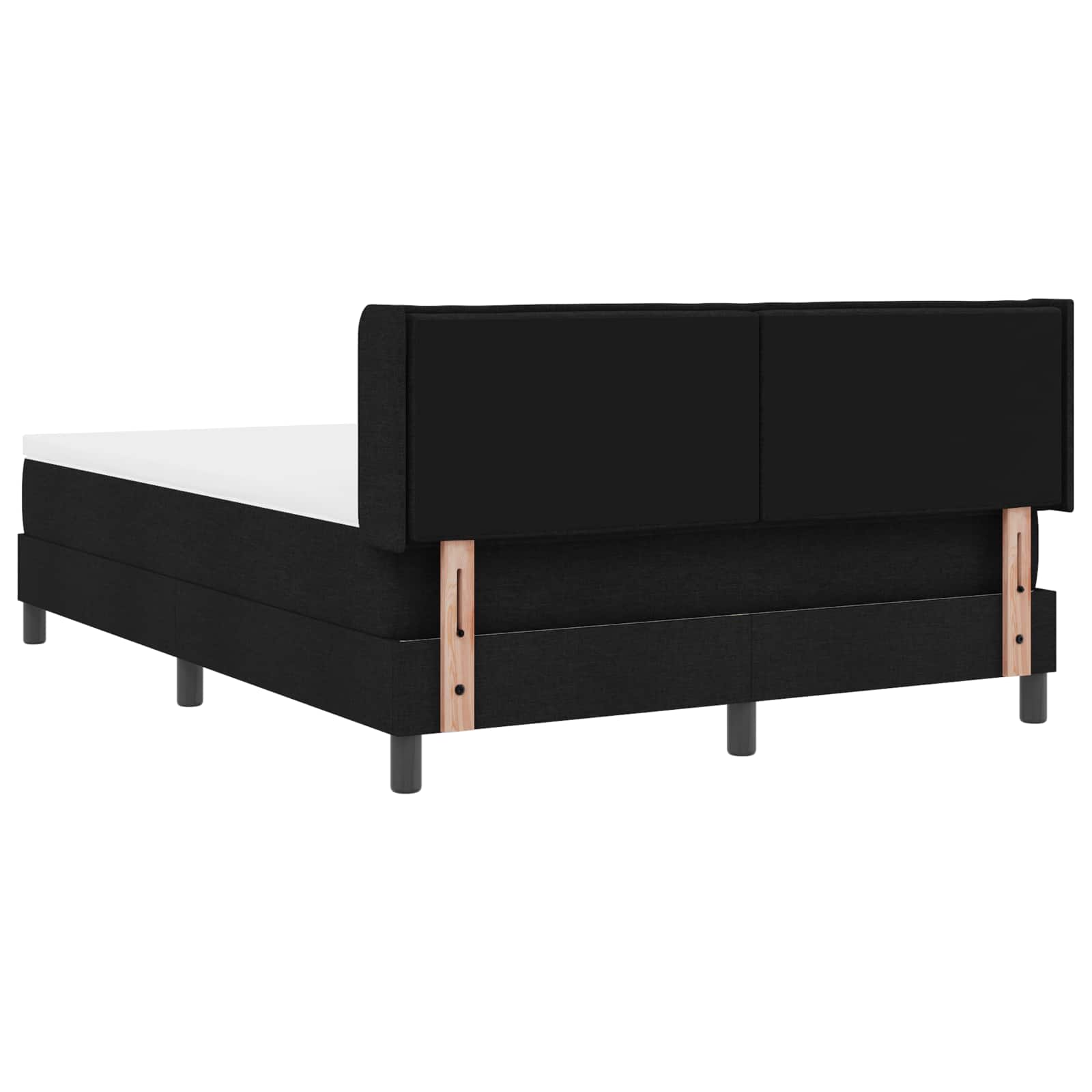 Lit à ressorts avec tête de lit Noir 200 x 140 cm tissu - XIOS