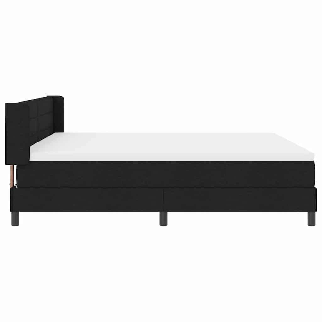 Lit à ressorts avec matelas Noir 200 x 180 cm Polyester