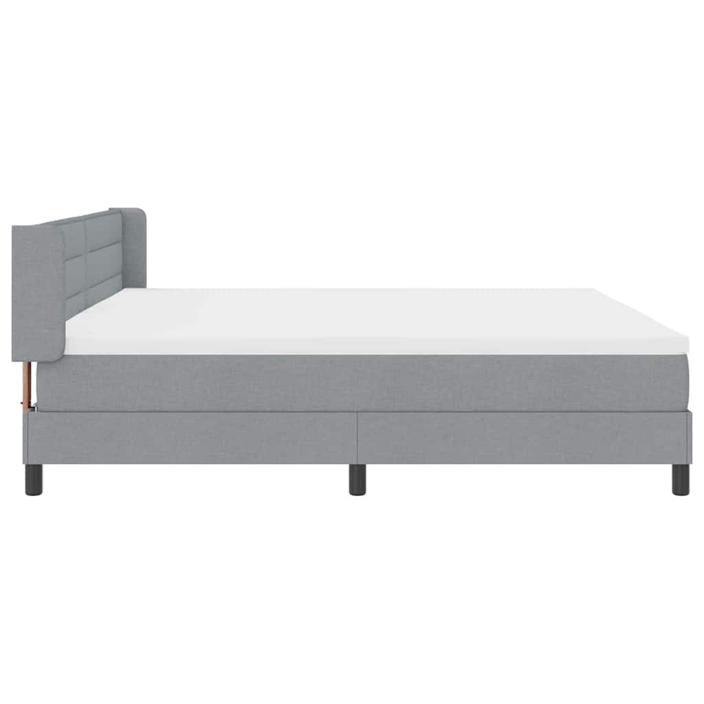 Lit à ressorts avec matelas Gris clair 200 x 200 cm Polyester