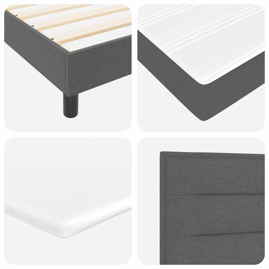Lit boxspring avec matelas avec matelas Gris foncé 200 x 200 cm