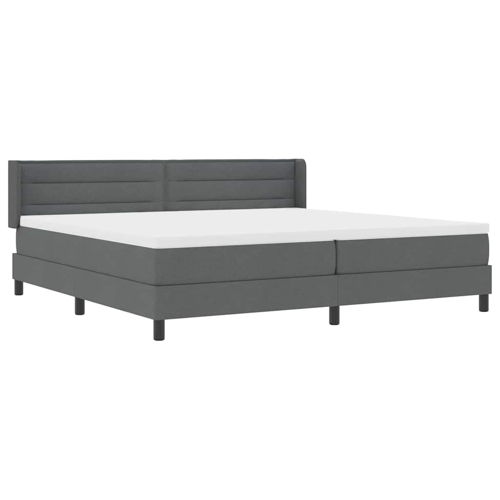 Lit boxspring avec matelas avec matelas Gris foncé 200 x 200 cm