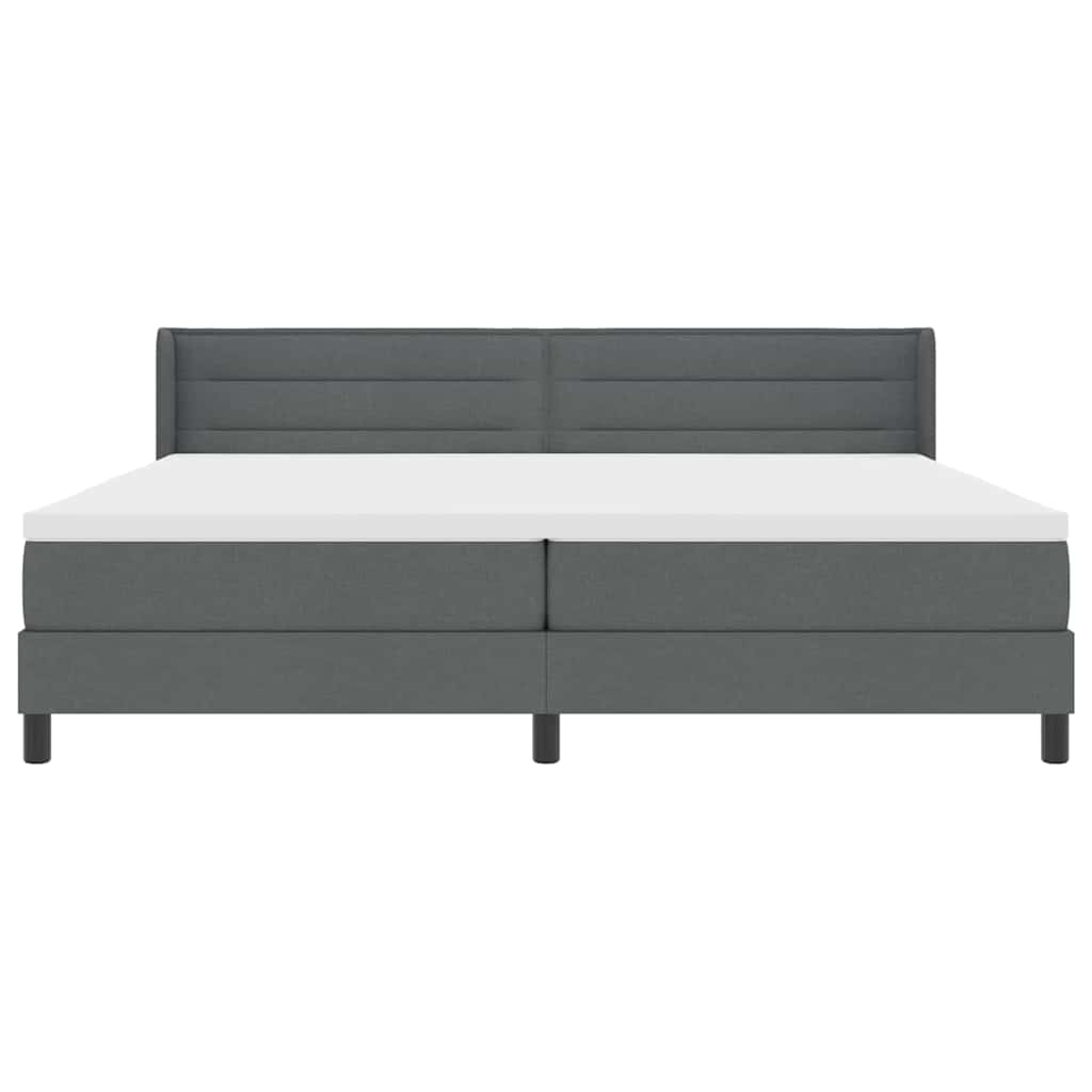 Lit boxspring avec matelas avec matelas Gris foncé 200 x 200 cm
