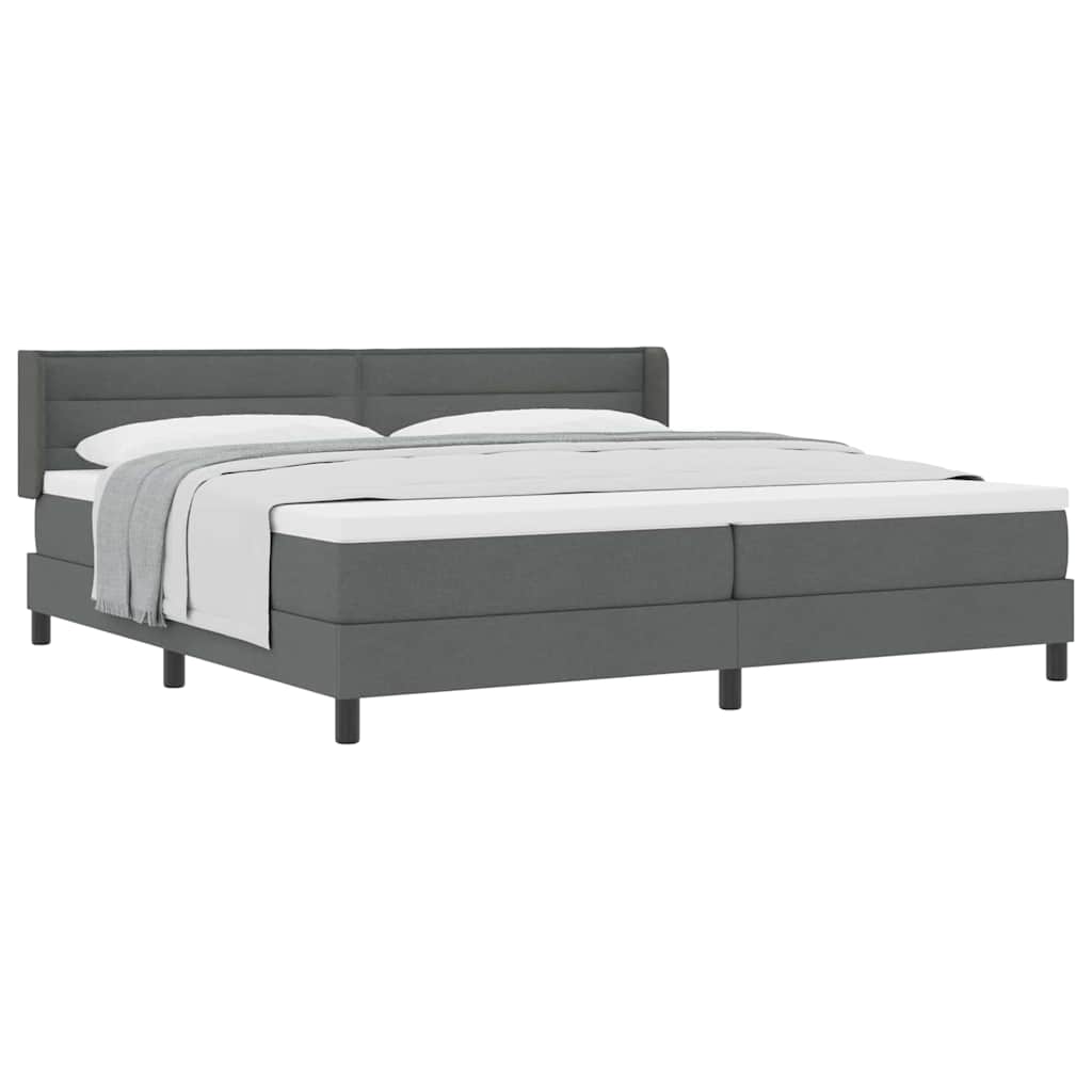Lit boxspring avec matelas avec matelas Gris foncé 200 x 200 cm