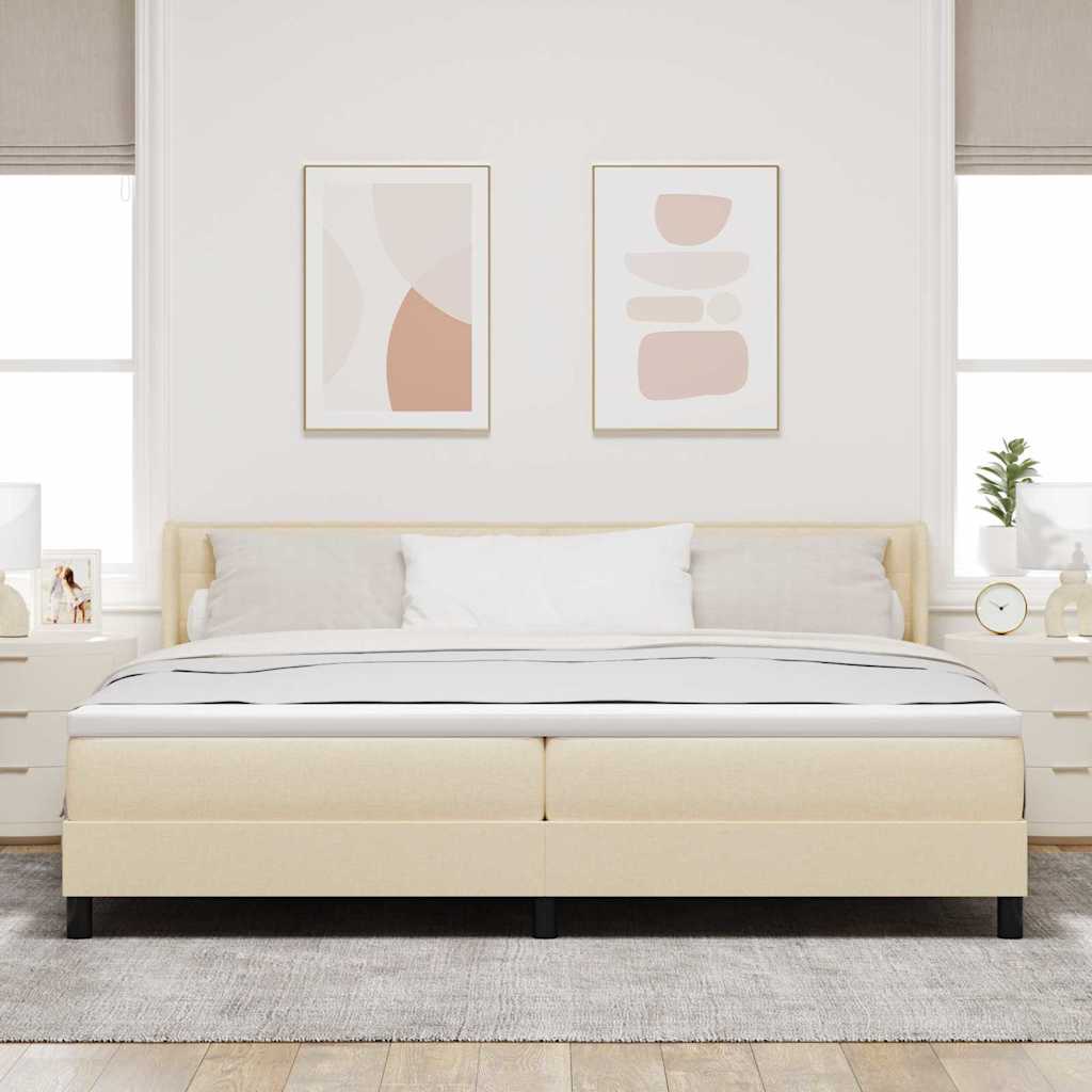 Lit boxspring avec matelas avec matelas Crème 200 x 200 cm