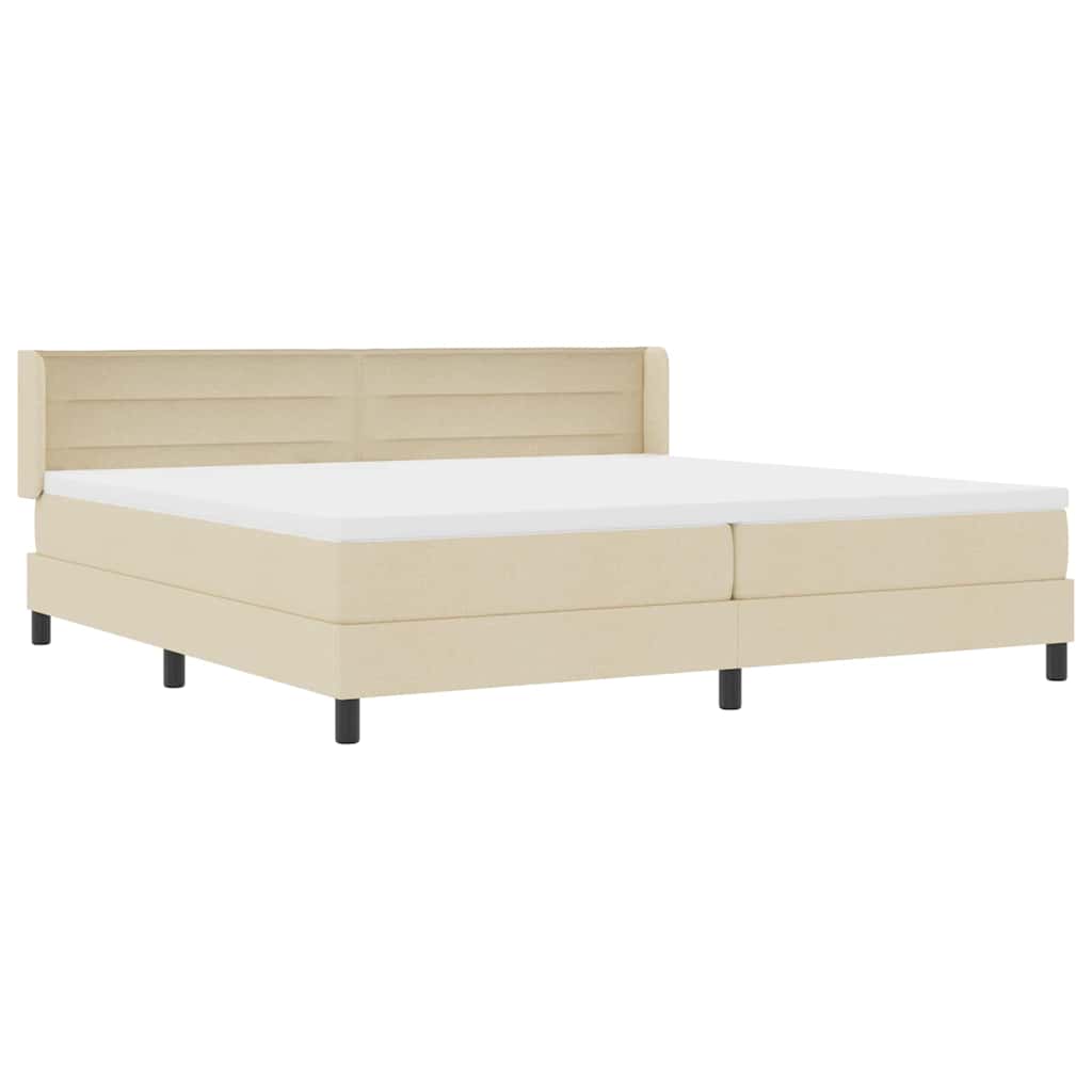Lit boxspring avec matelas avec matelas Crème 200 x 200 cm
