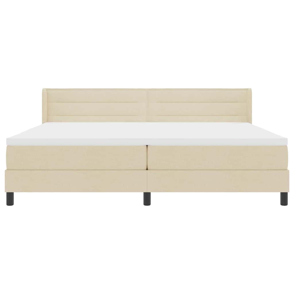 Lit boxspring avec matelas avec matelas Crème 200 x 200 cm