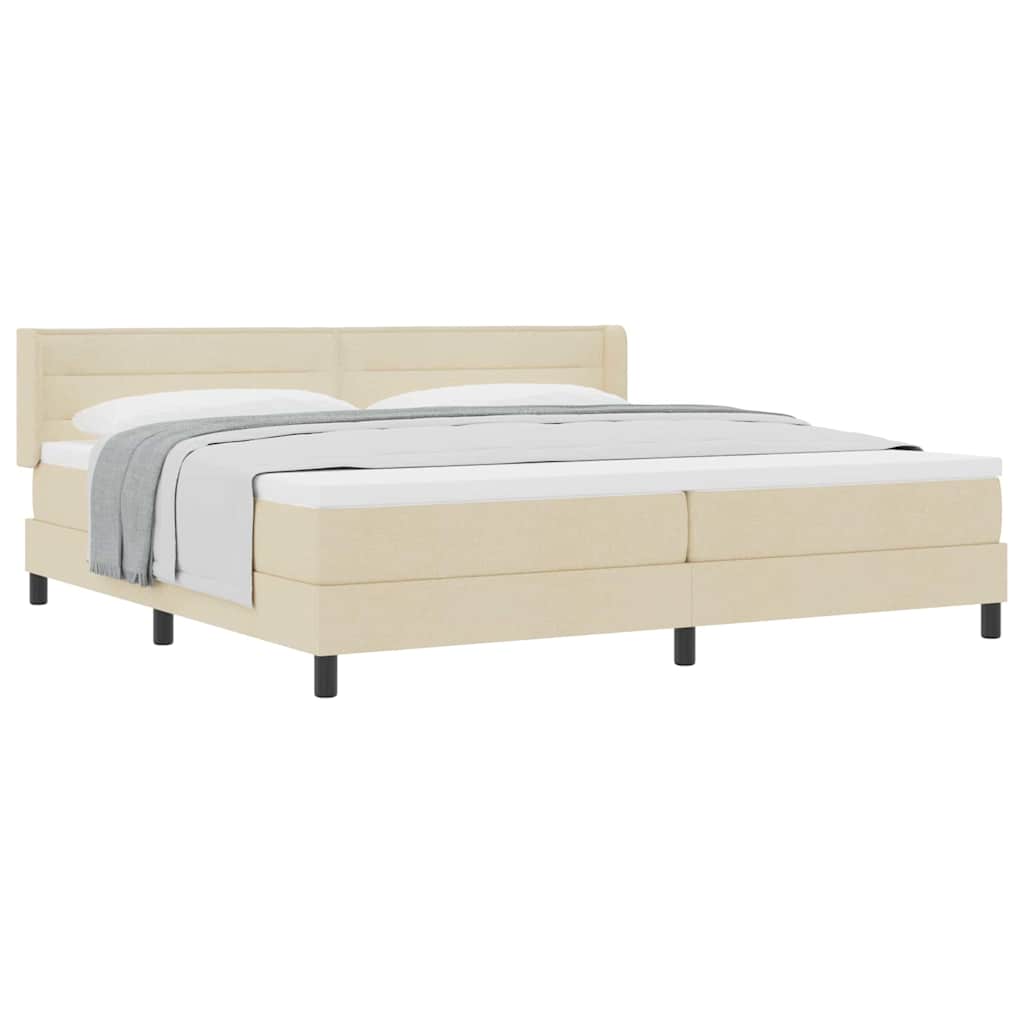 Lit boxspring avec matelas avec matelas Crème 200 x 200 cm