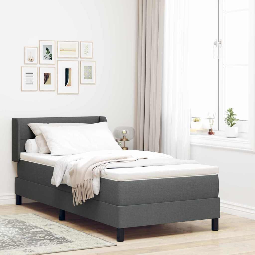Lit boxspring avec matelas avec matelas Gris foncé 100 x 200 cm - XIOS