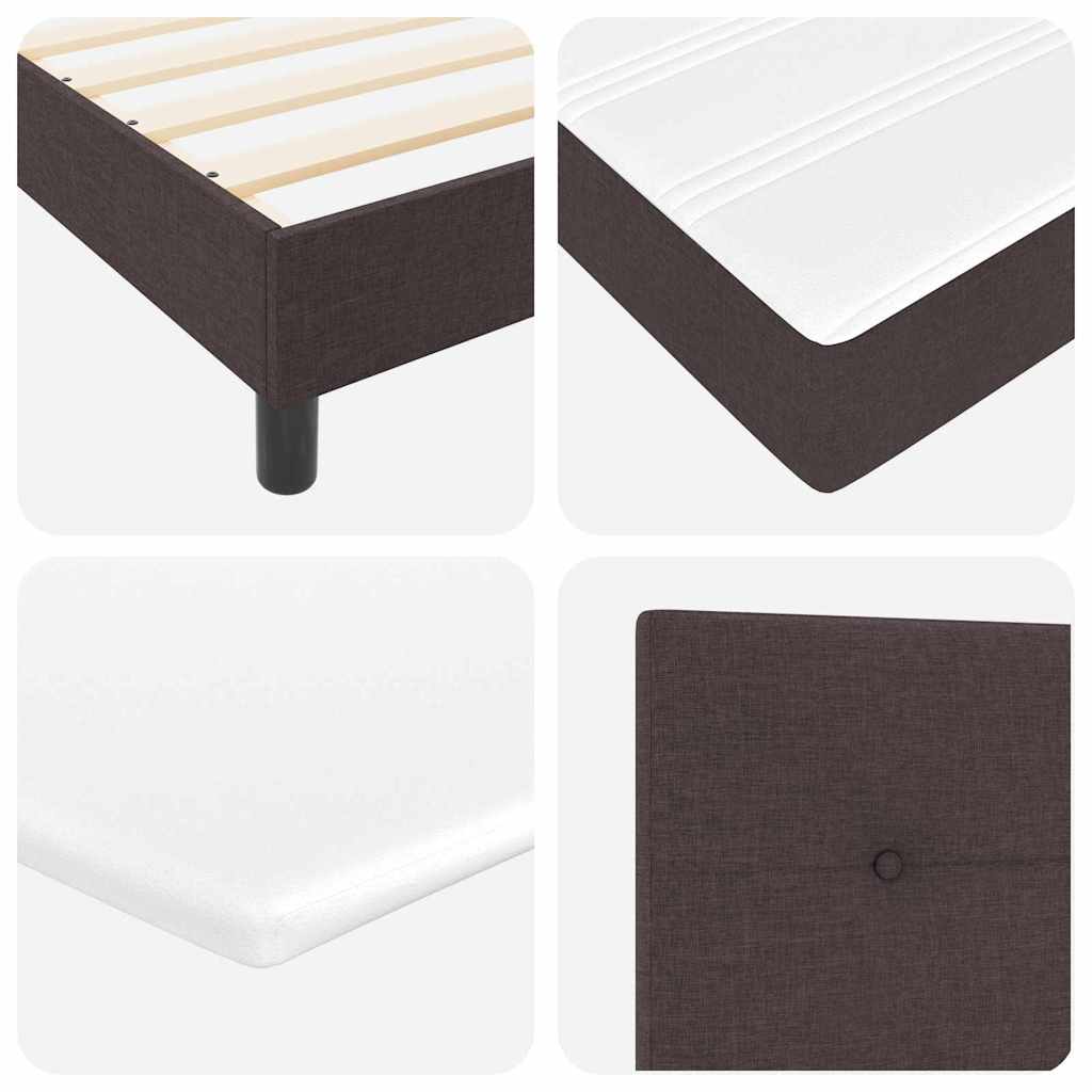 Lit à ressorts avec matelas Marron foncé 200 x 140 cm Polyester - XIOS