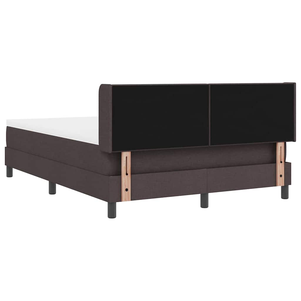 Lit à ressorts avec matelas Marron foncé 200 x 140 cm Polyester - XIOS