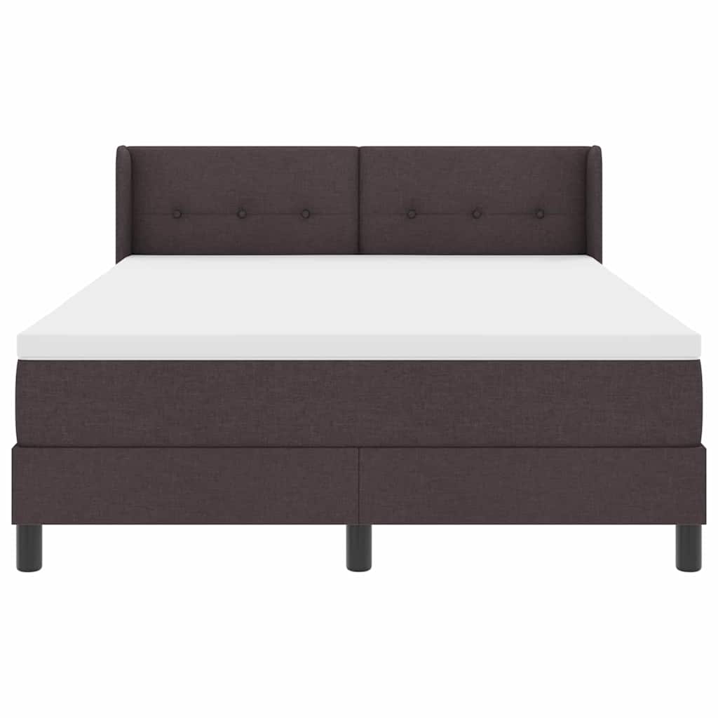 Lit à ressorts avec matelas Marron foncé 200 x 140 cm Polyester - XIOS