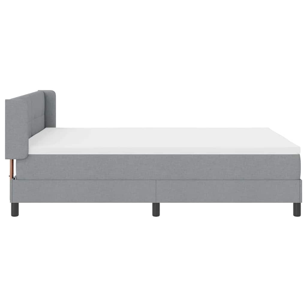 Lit à ressorts avec tête de lit Gris clair 200 x 160 cm tissu - XIOS