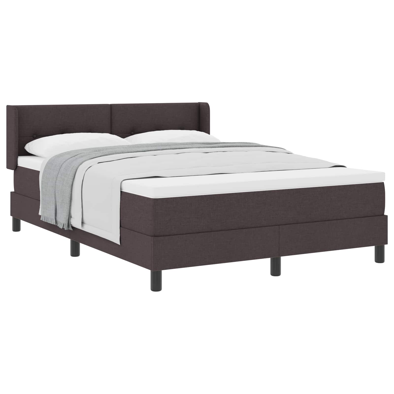Lit à ressorts avec matelas Marron foncé 200 x 160 cm Polyester - XIOS