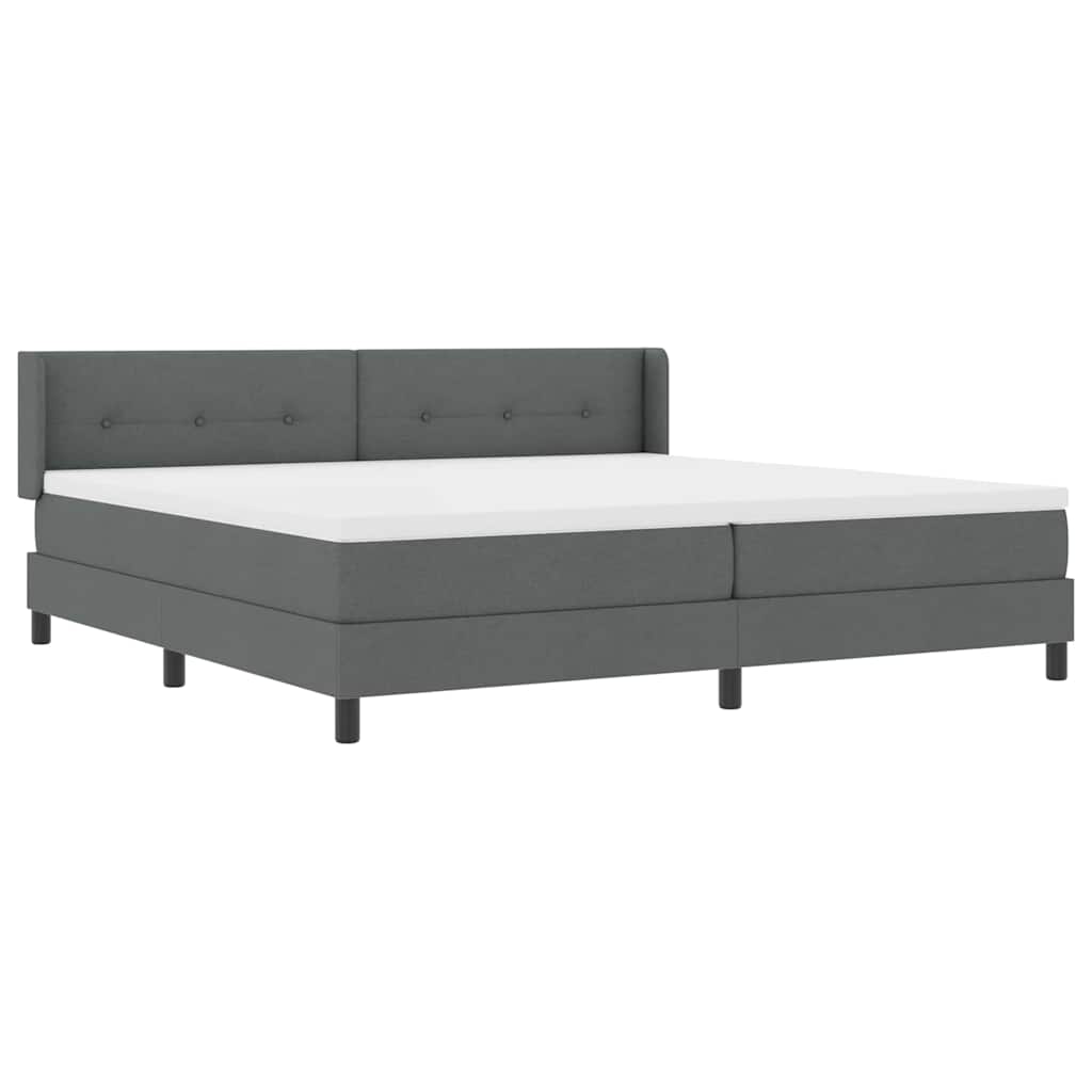 Lit boxspring avec matelas avec matelas Gris foncé 200 x 200 cm