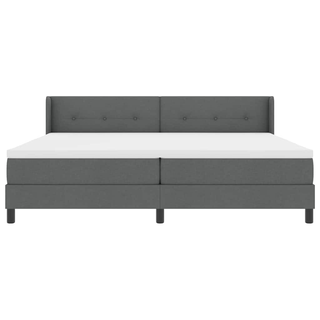 Lit boxspring avec matelas avec matelas Gris foncé 200 x 200 cm