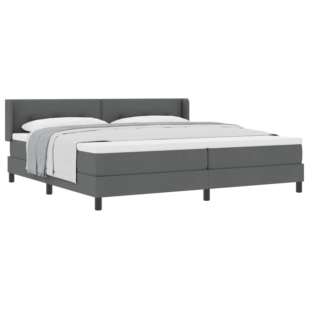Lit boxspring avec matelas avec matelas Gris foncé 200 x 200 cm