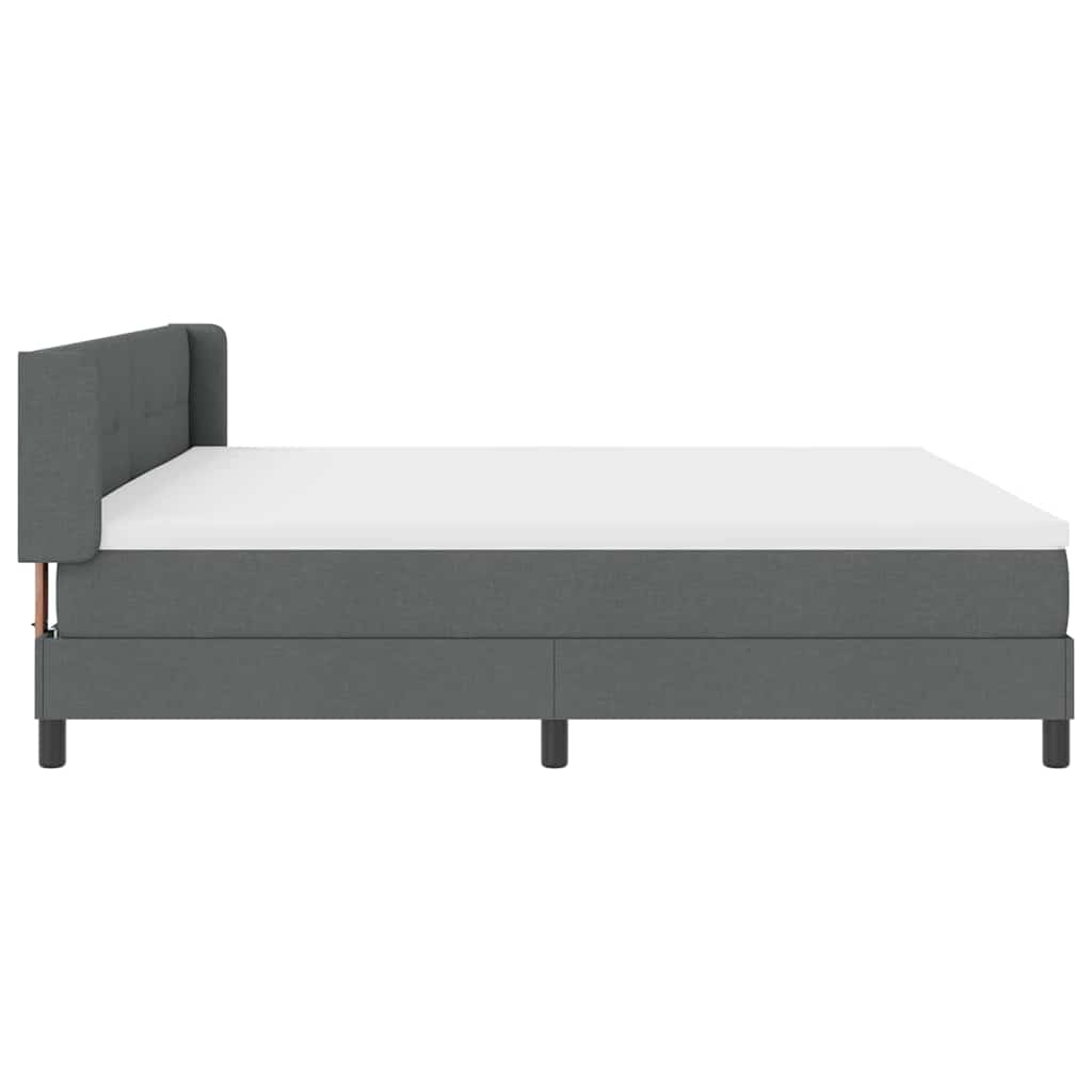 Lit boxspring avec matelas avec matelas Gris foncé 200 x 200 cm
