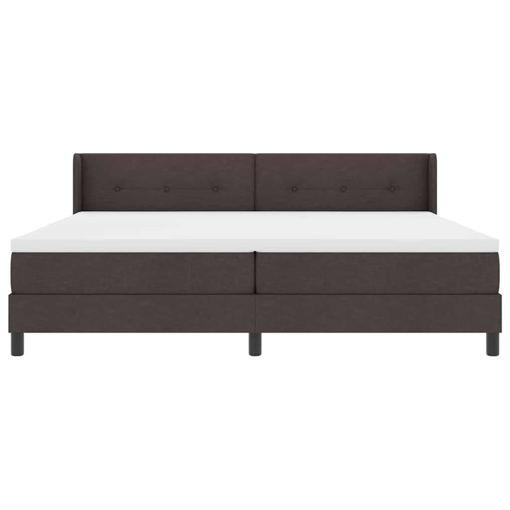 Lit boxspring avec matelas Marron foncé 200 x 200 cm