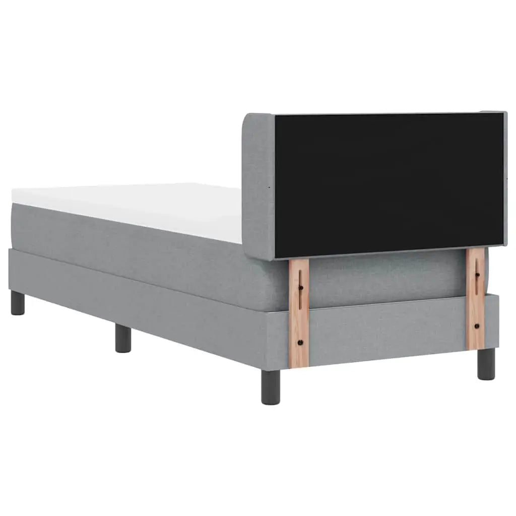 Lit à ressorts avec tête de lit Gris clair 200 x 80 cm tissu - XIOS