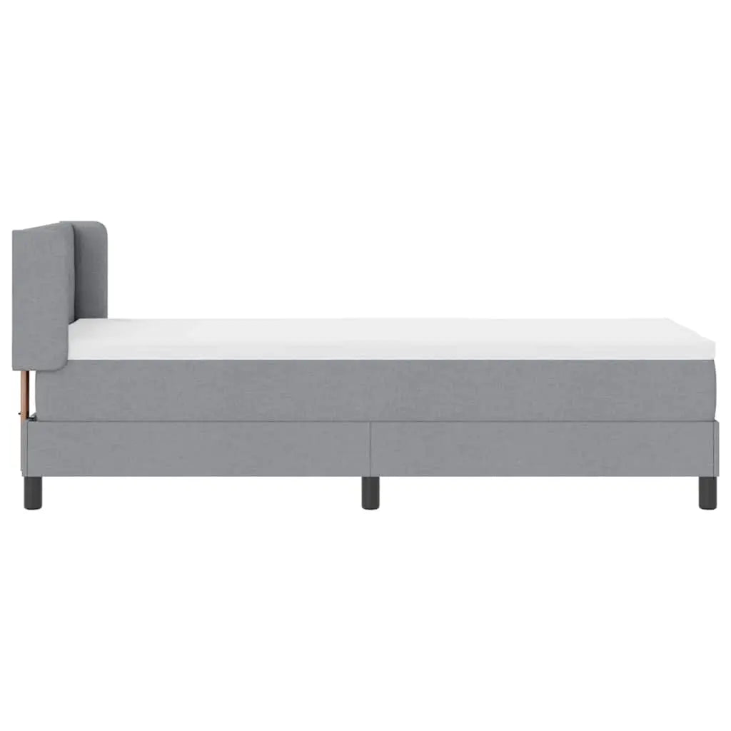 Lit à ressorts avec tête de lit Gris clair 200 x 80 cm tissu - XIOS