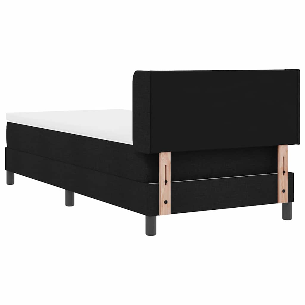 Lit à ressorts avec tête de lit Noir 190 x 90 cm tissu - XIOS