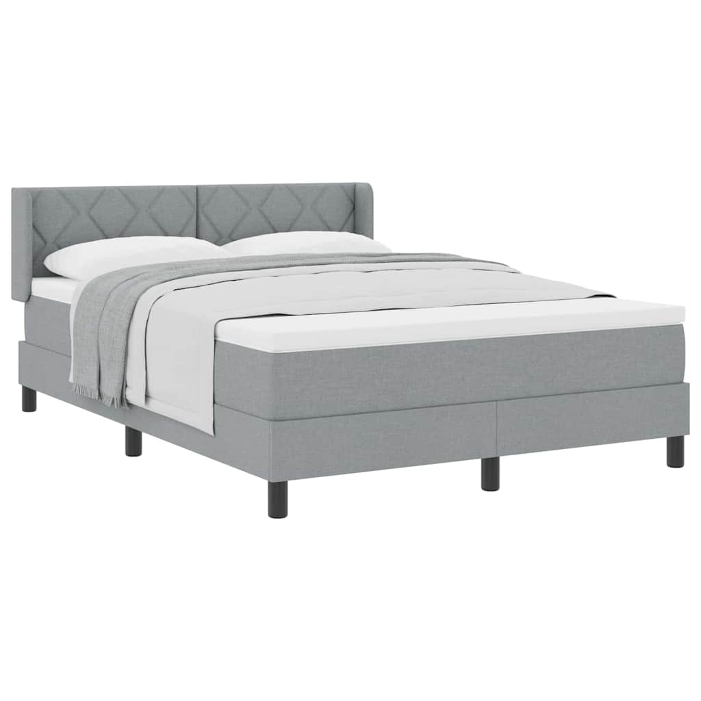 Lit boxspring avec matelas avec matelas Gris clair 140 x 190 cm - XIOS