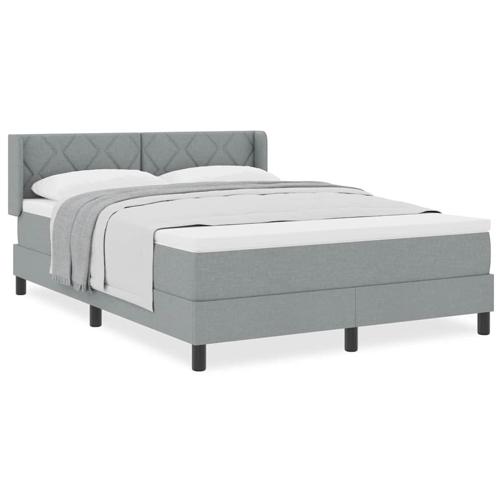 Lit boxspring avec matelas avec matelas Gris clair 140 x 190 cm - XIOS