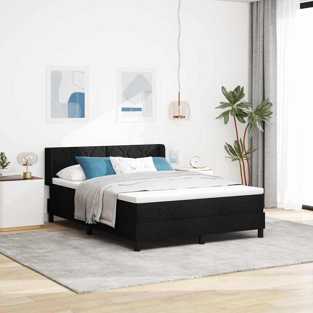 Lit boxspring avec matelas avec matelas Noir 140 x 190 cm - XIOS