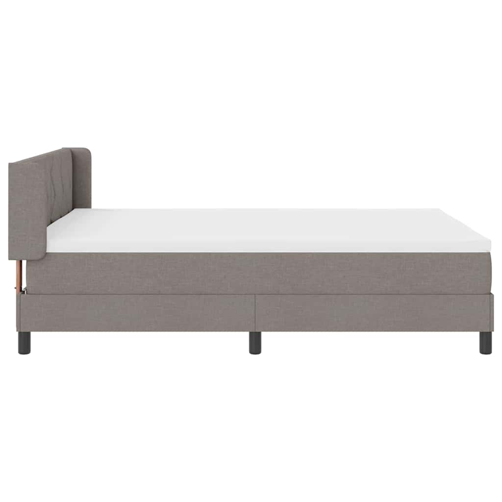 Lit à ressorts avec coussin Taupe 200 x 140 cm tissu