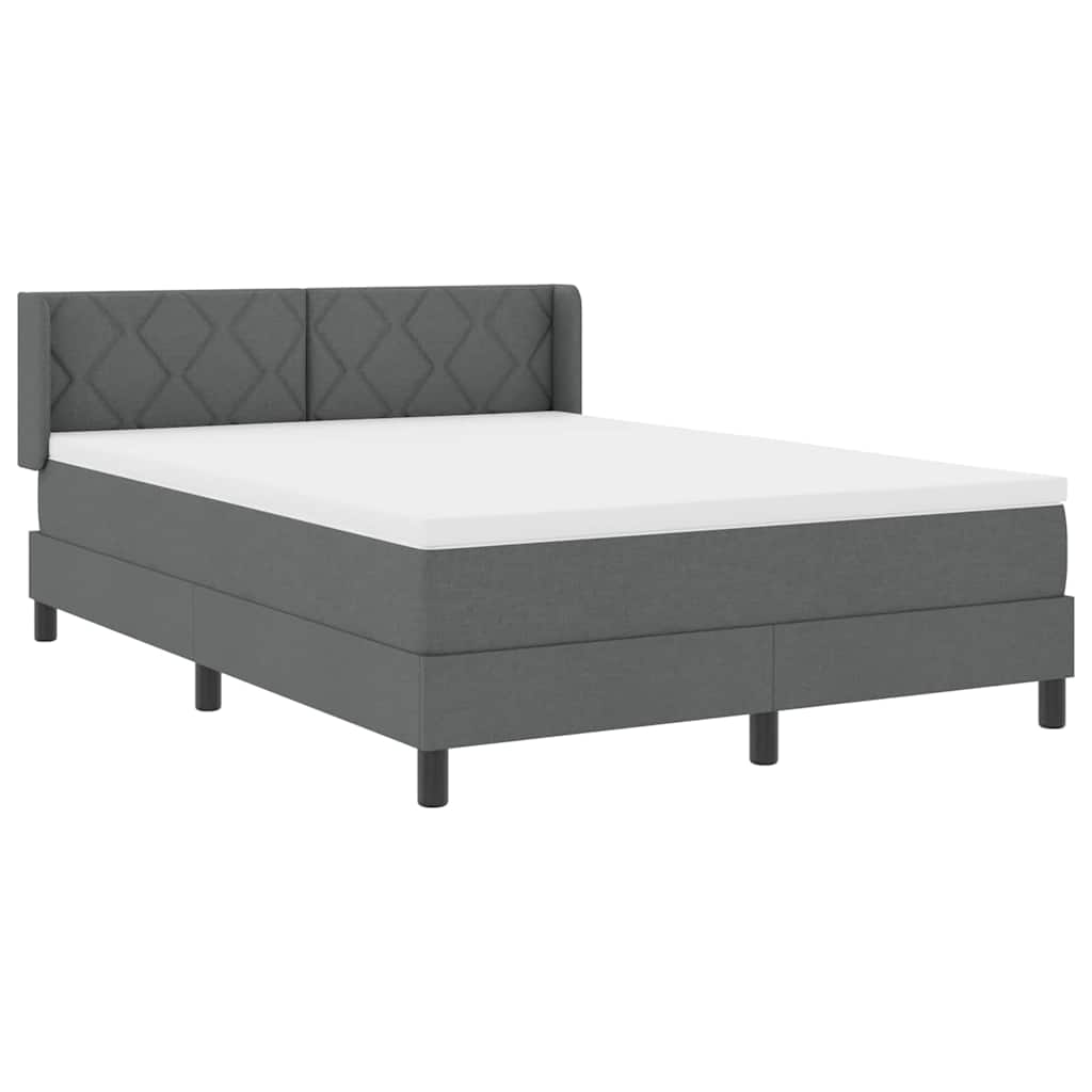 Lit à ressorts avec matelas Gris foncé 200 x 160 cm Polyester - XIOS