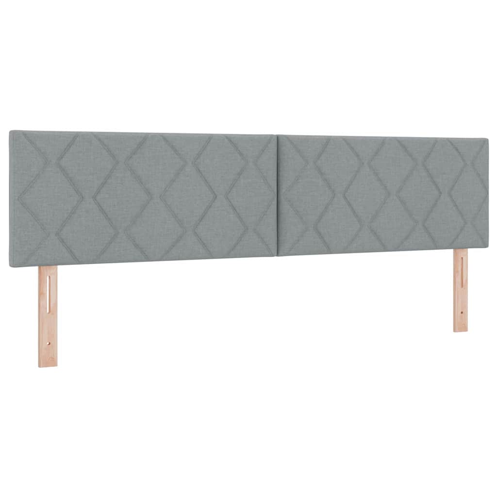 Lit à ressorts avec tête de lit Gris clair 200 x 180 cm tissu