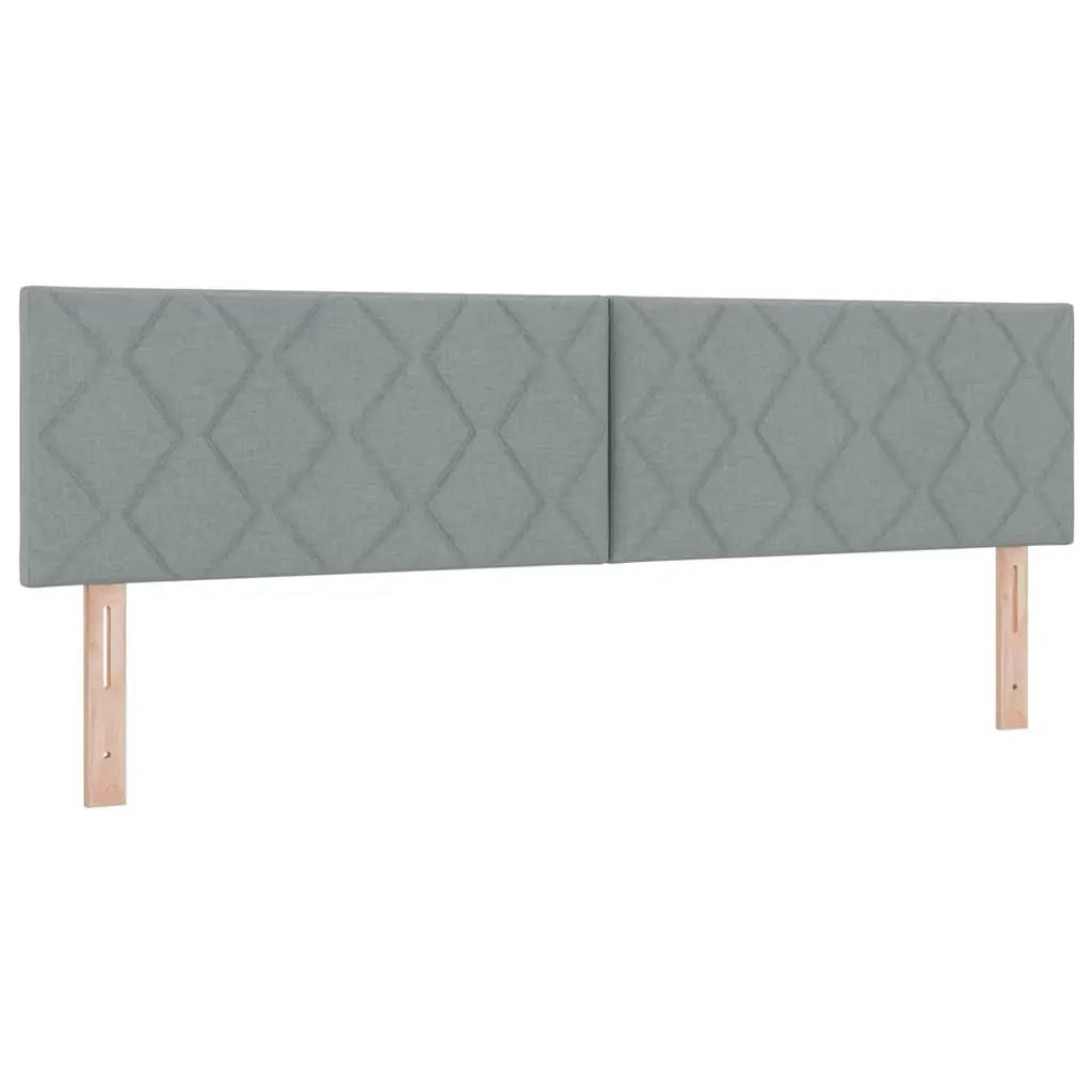 Lit à ressorts avec tête de lit Gris clair 200 x 180 cm tissu - XIOS