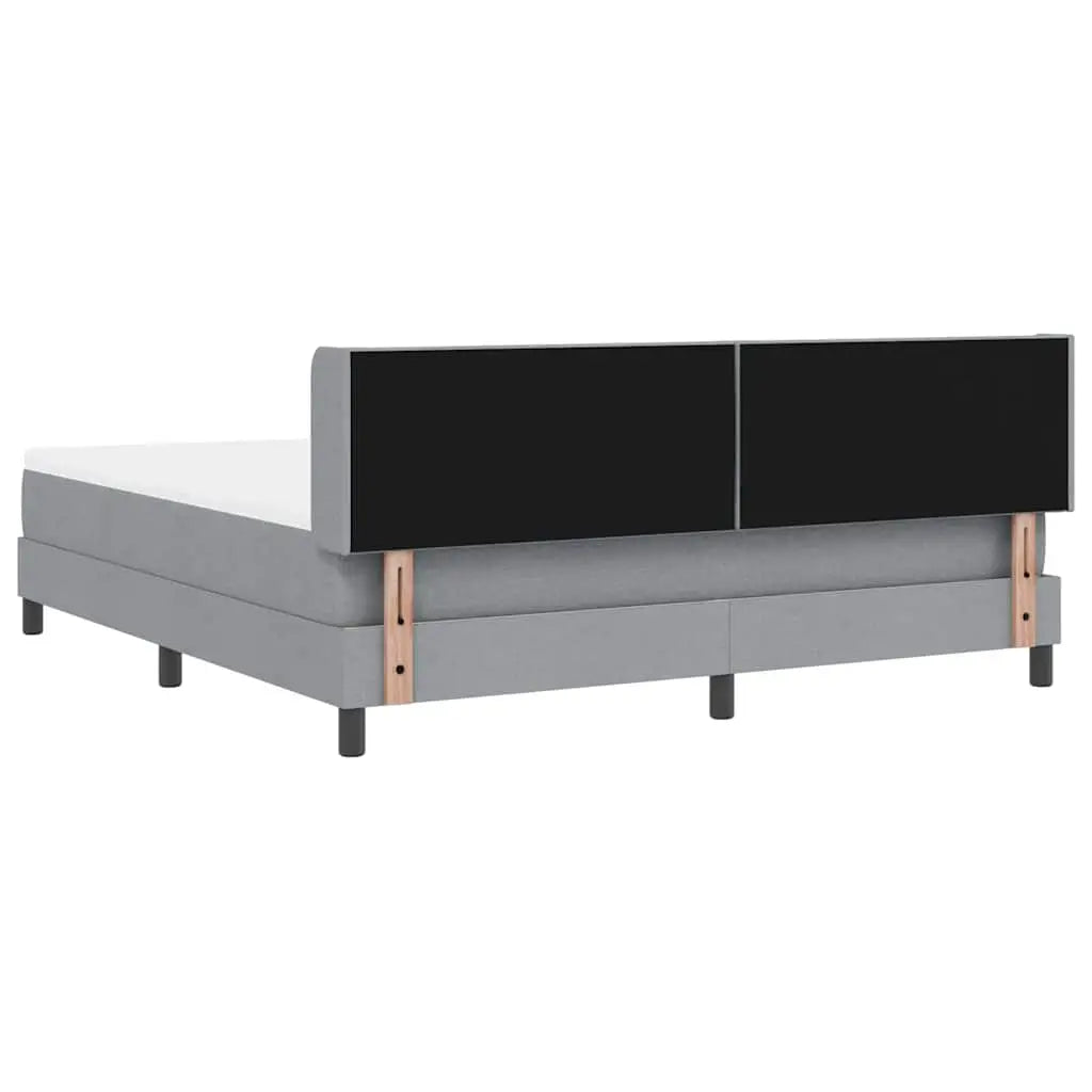 Lit à ressorts avec tête de lit Gris clair 200 x 180 cm tissu - XIOS