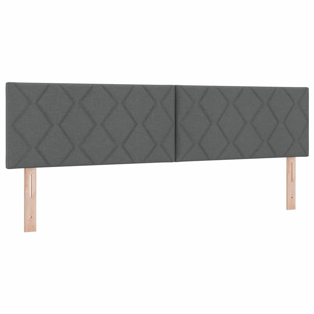 Lit à ressorts avec coussin Gris foncé 200 x 180 cm tissu