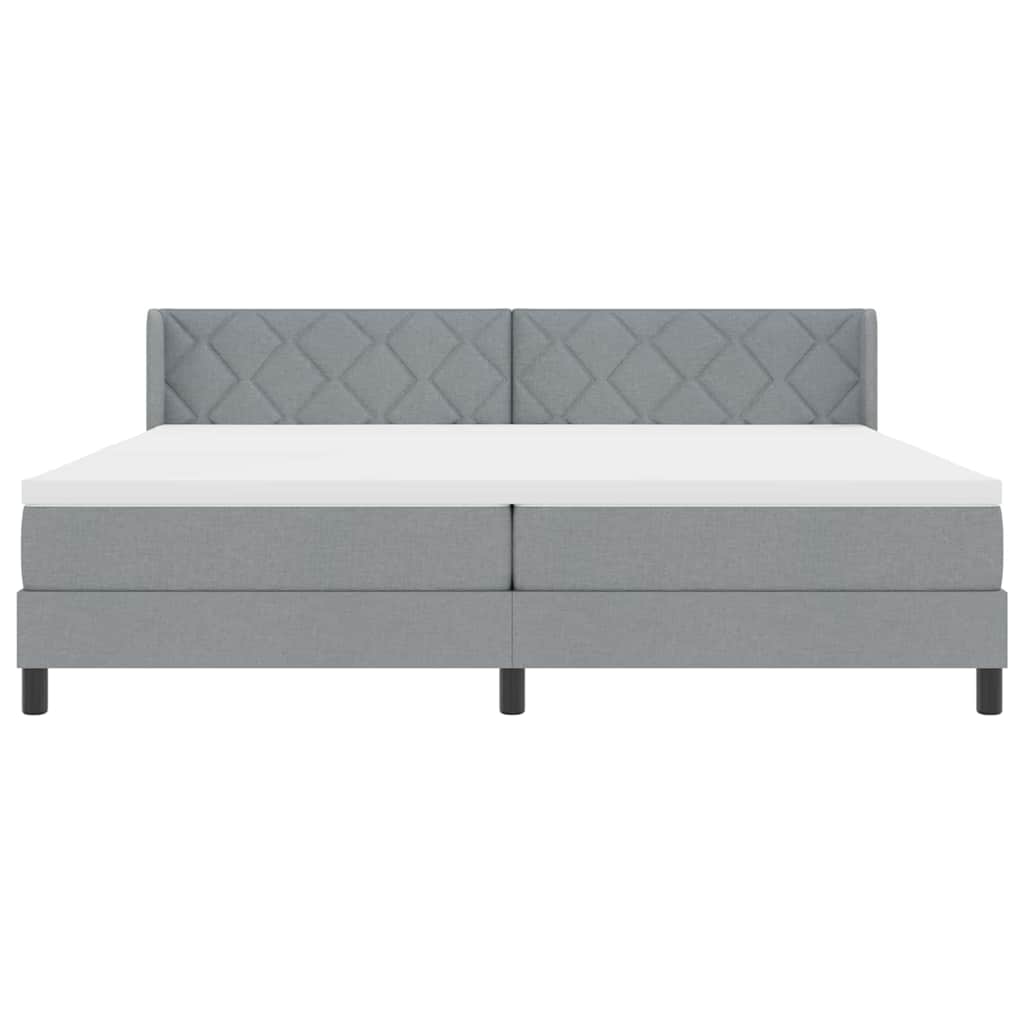 Lit boxspring avec matelas avec matelas Gris clair 200 x 200 cm