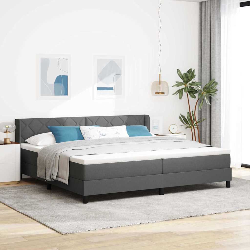 Lit boxspring avec matelas avec matelas Gris foncé 200 x 200 cm